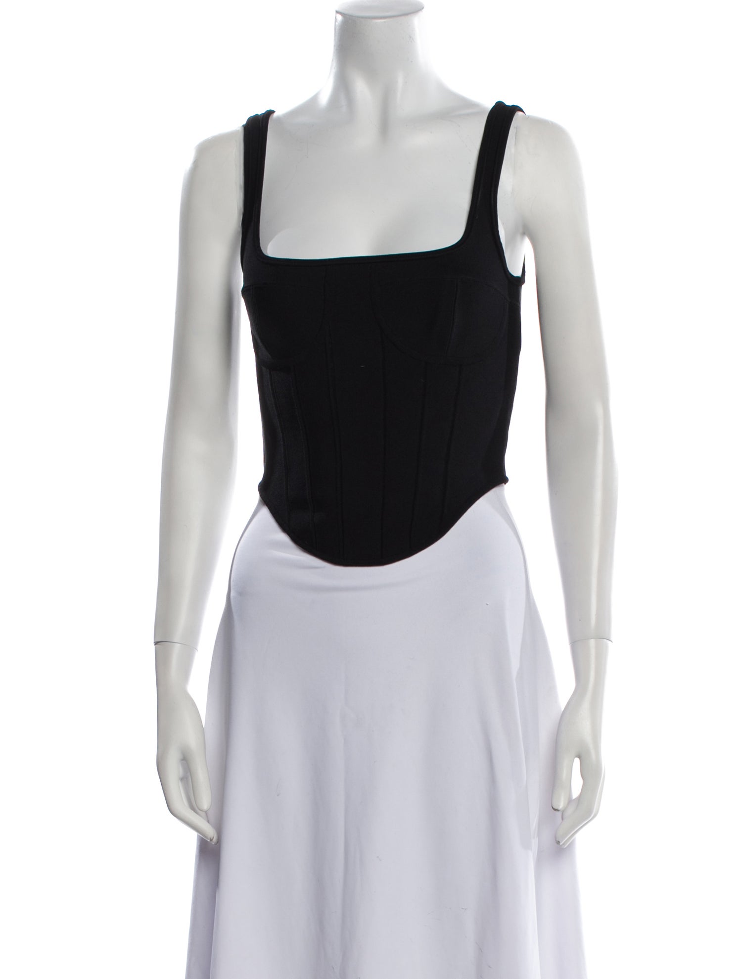 Celine Square Neckline Sleeveless Crop Top